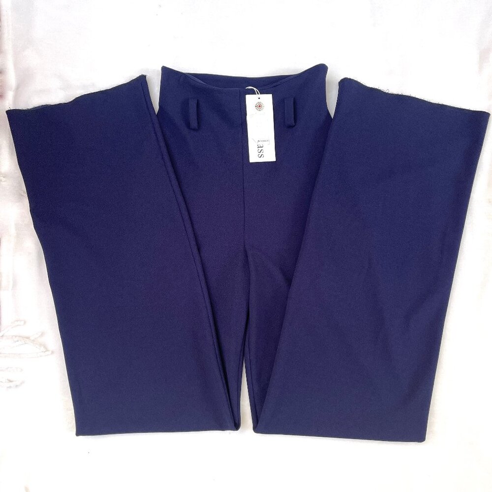 NWT Lila Kass High Waist Navy pants 2 - Picture 5 of 13